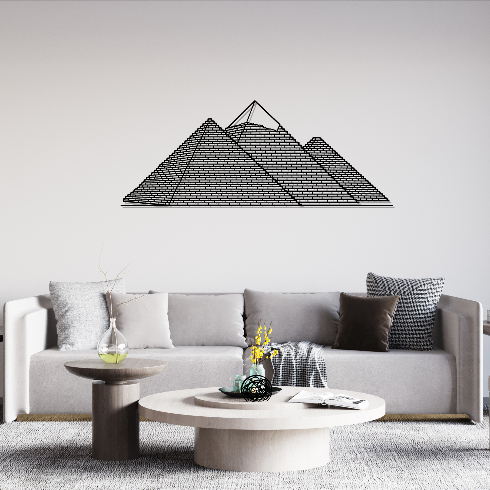 ✨Darvish Gallery Arts GH・AMINI デザインプレート Pyramids of Giza Metal Wall Art – Structurelines